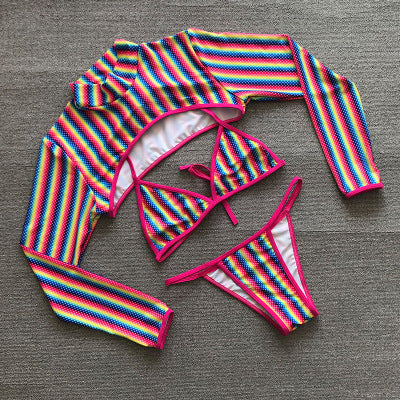 Rainbow Rush Three-Piece Bikini